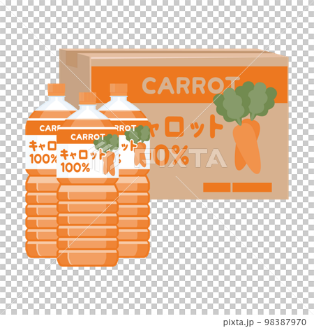 ケース売りのペットボトルのにんじんジュース ケース売りのペットボトルのにんじんジュース 98387970