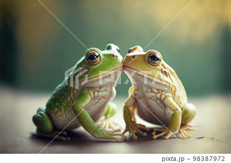 Two frogs kissingのイラスト素材 [98387972] - PIXTA