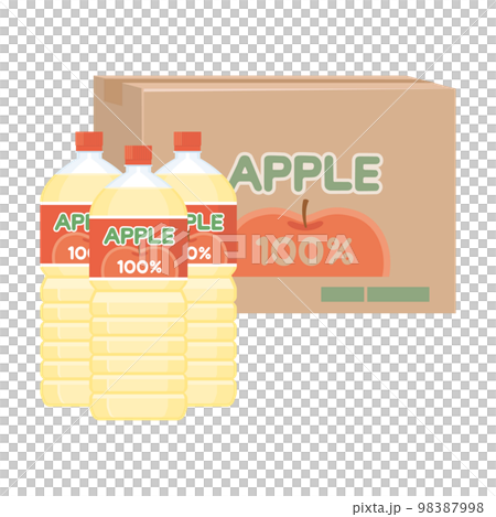 ケース売りのペットボトルのリンゴジュース 98387998