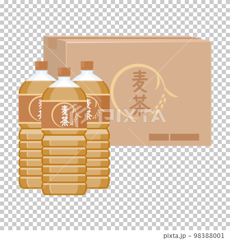 ケース売りのペットボトルの麦茶 98388001