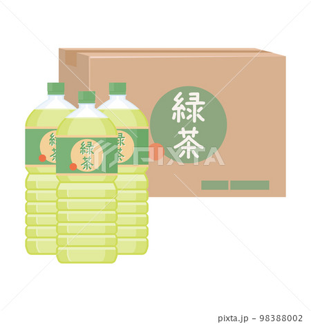 ケース売りのペットボトルの緑茶 98388002