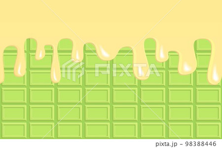 溶けた抹茶チョコレート 抹茶チョコとホワイトチョコ 溶けた抹茶チョコレート 抹茶チョコとホワイトチョコ 98388446