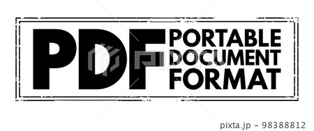 PDF - Portable Document Format acronym, technology concept background PDF - Portable Document Format acronym, technology concept background 98388812