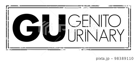 GU Genitourinary - refers to the urinary and genital organs, acronym text concept stamp 98389110