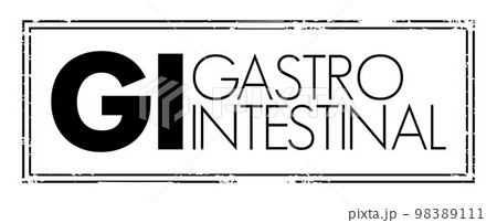 GI - Gastrointestinal acronym text stamp, medical concept background 98389111
