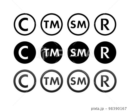 Copyright, trademark. Intellectual property sign, label. Vector stock illustration. Copyright, trademark. Intellectual property sign, label. Vector stock illustration. 98390167