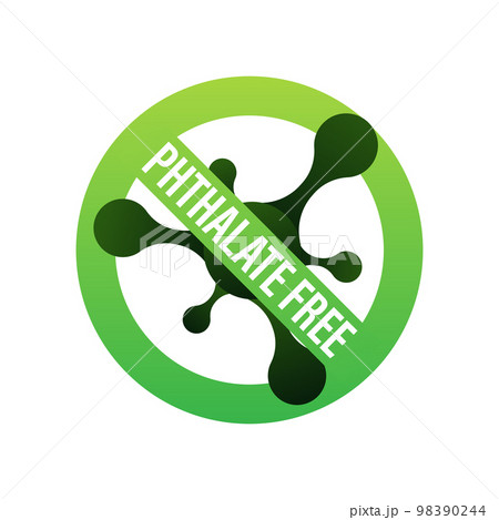 Phthalate free sign, label. Product with no phthalate added icon. Vector stock illustration. Phthalate free sign, label. Product with no phthalate added icon. Vector stock illustration. 98390244