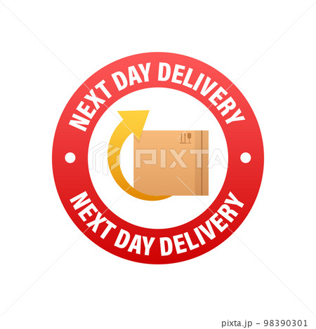 Next day delivery sign, label. Vector stock illustration Next day delivery sign, label. Vector stock illustration 98390301