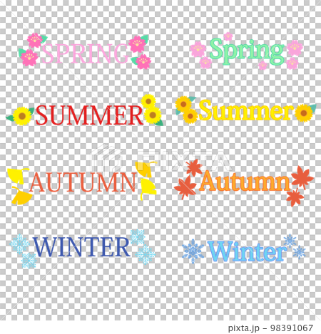 一套四個季節的裝飾字母 98391067