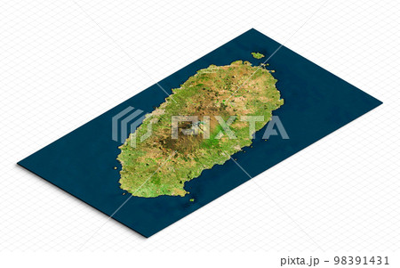 3d model of Jeju Island, South Korea. Isometric map virtual terrain 3d for infographic 3d model of Jeju Island, South Korea. Isometric map virtual terrain 3d for infographic 98391431