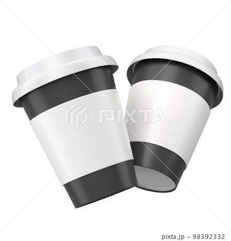 Set of paper coffee cups for cappuccino, americano, espresso, mocha, latte 98392332