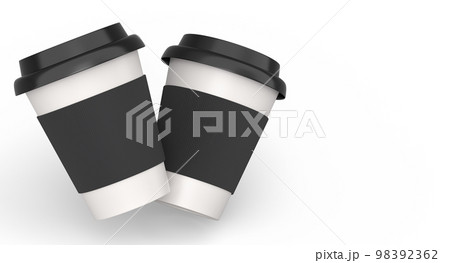 Set of paper coffee cups for cappuccino, americano, espresso, mocha, latte Set of paper coffee cups for cappuccino, americano, espresso, mocha, latte 98392362
