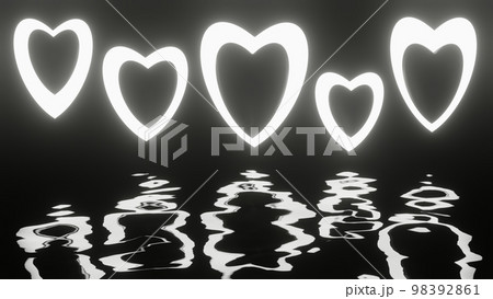 White Hearts with Reflection. Valentines Day Concept. 3D Illustration White Hearts with Reflection. Valentines Day Concept. 3D Illustration 98392861
