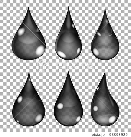 Transparent black drops 98393926