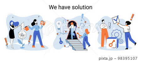 Solution as result of work of business team. Cooperation construction by agency group to create team Solution as result of work of business team. Cooperation construction by agency group to create team 98395107