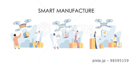 Automation and development of delivery process. Idea of modern transportation and distribution 98395159