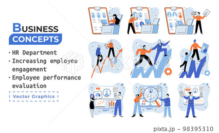 HR Human Resources department work. HR manager looking for new job candidate and reviews resumes 98395310