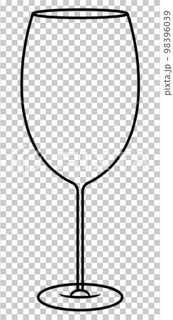ワイングラス(線画) 98396039