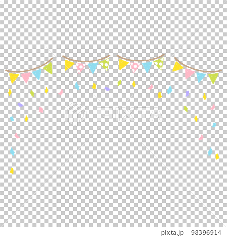 Hand drawn flag garland and confetti Hand drawn flag garland and confetti 98396914