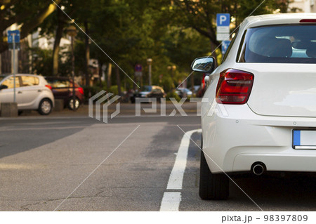 Parked car in the city. Traffic concept. Parked car in the city. Traffic concept. 98397809