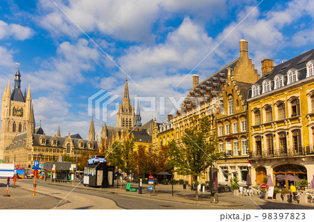 Landscape of city streets in Ieper 98397823