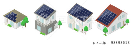 太陽光発電パネルをのせた家 太陽光発電パネルをのせた家 98398618
