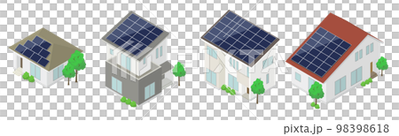 太陽光発電パネルをのせた家 太陽光発電パネルをのせた家 98398618