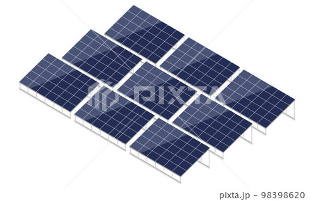 複数並べた太陽光発電パネル 複数並べた太陽光発電パネル 98398620