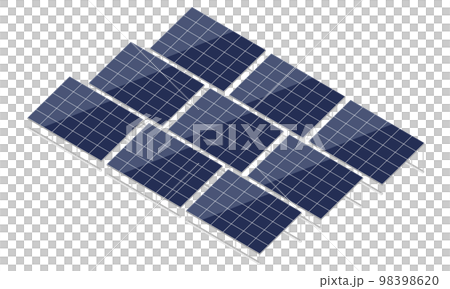 複数並べた太陽光発電パネル 複数並べた太陽光発電パネル 98398620