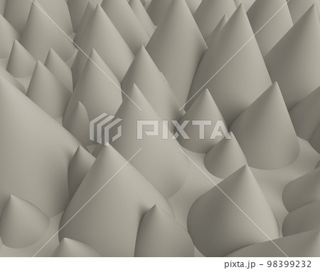 Three dimensional model. Pointed gray peaks. 98399232