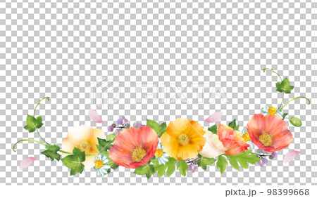 罌粟和春天的花朵裝飾 罌粟和春天的花朵裝飾 98399668