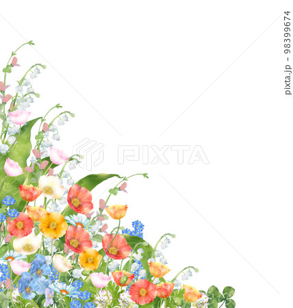 いろいろな春の花のガーデン 水彩画 いろいろな春の花のガーデン 水彩画 98399674
