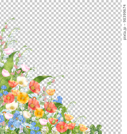 いろいろな春の花のガーデン 水彩画 いろいろな春の花のガーデン 水彩画 98399674