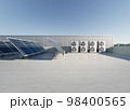 3d rendering of solar panel, condenser unit on rooftop. 98400565