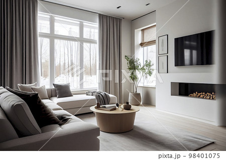 イメージ素材：スタイリッシュなリビングのイメージ 98401075