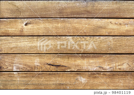 Close-up of natural soft yellow golden brown wooden planks boards horizontal surface. Ecological texture, floor, bench, fence or furniture. Copy space abstract background. Close-up of natural soft yellow golden brown wooden planks boards horizontal surface. Ecological texture, floor, bench, fence or furniture. Copy space abstract background. 98401119
