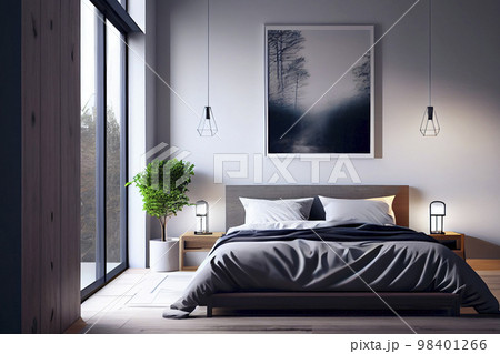 イメージ背景：スタイリッシュな寝室のイメージ 98401266
