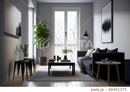 イメージ素材：モダンなリビングのイメージ 98401375