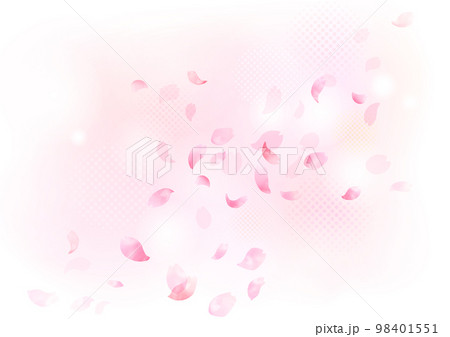 水彩 風に舞う桜の花びらフレーム、背景 水彩 風に舞う桜の花びらフレーム、背景 98401551