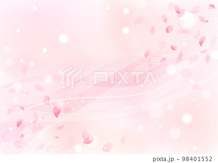 水彩 風に舞う桜の花びらフレーム、背景 水彩 風に舞う桜の花びらフレーム、背景 98401552