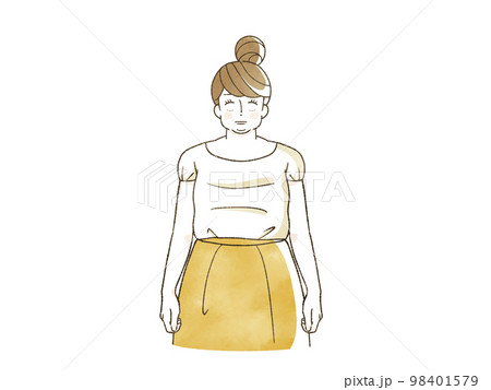 呆然としている肥満女性 98401579