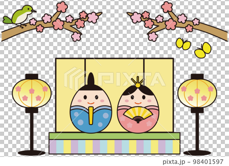 たまご型のかわいいおひなさまセット 98401597
