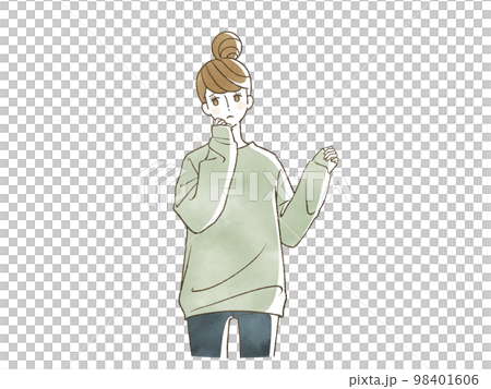 困っている女性 98401606