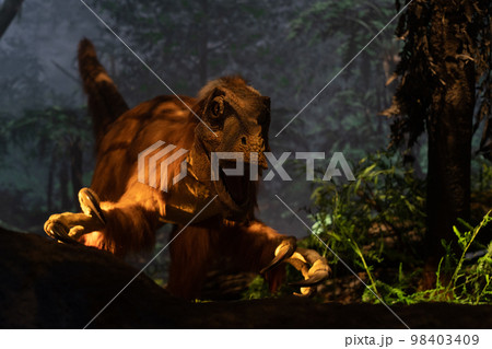 かっこいい恐竜や絶滅動物の骨格標本や化石の展示 98403409