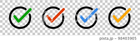 Flat design round checkbox icon set. vector. 98403905