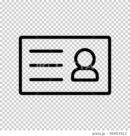 簡單的身份證圖標。身份證。向量。 98403912