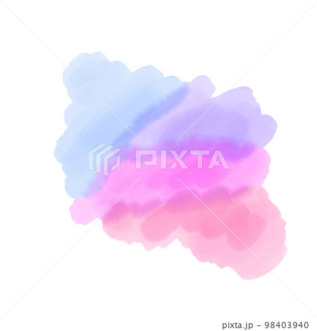 水彩のあしらい　紫とピンク 98403940