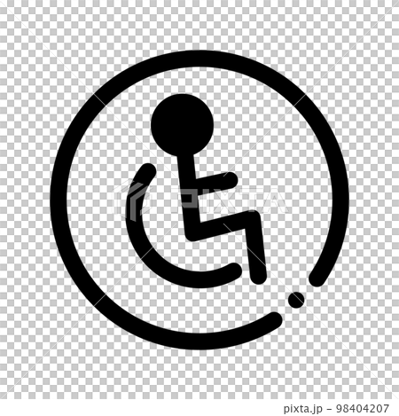 現代圓形輪椅圖標。殘疾人標誌。向量。 98404207