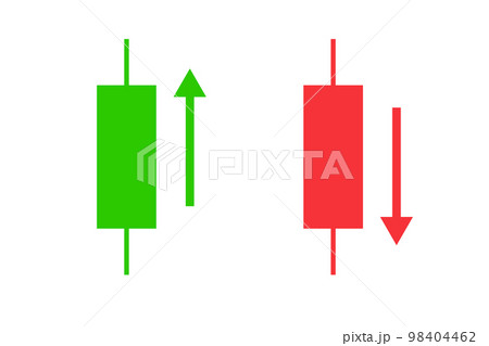 増加するローソク足と減少するローソク足アイコンセット。株式相場のボラティリティ。ベクター。 増加するローソク足と減少するローソク足アイコンセット。株式相場のボラティリティ。ベクター。 98404462