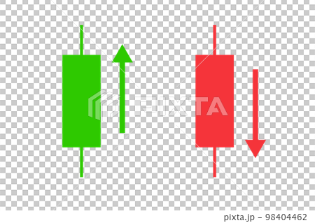 増加するローソク足と減少するローソク足アイコンセット。株式相場のボラティリティ。ベクター。 増加するローソク足と減少するローソク足アイコンセット。株式相場のボラティリティ。ベクター。 98404462